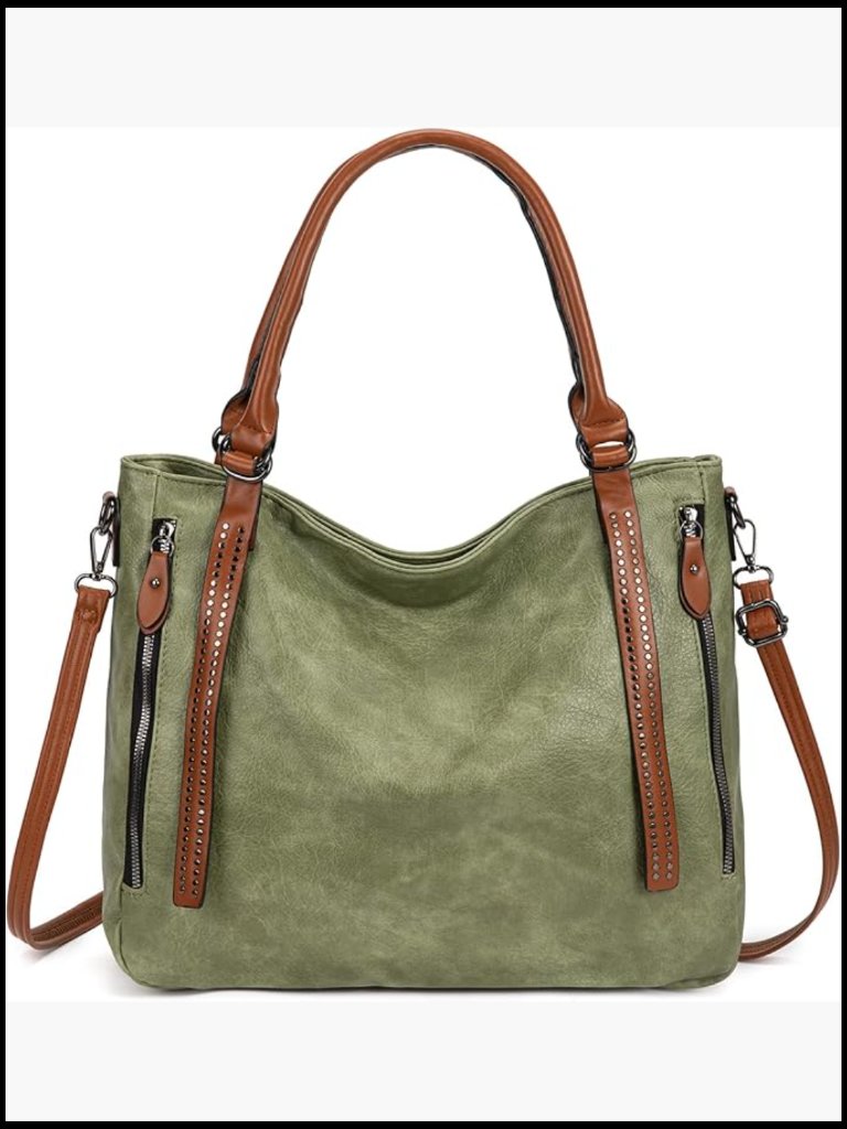 Large Slouchy Vegan Leather Hobo Shoulder Tote Satchel Purse With Adjustable